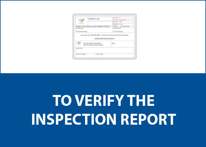 To Verify the Inspection Report